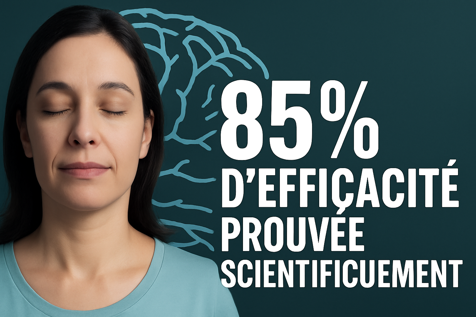 Femme détendue en séance d'hypnose pour traiter les phobies - efficacité 85%